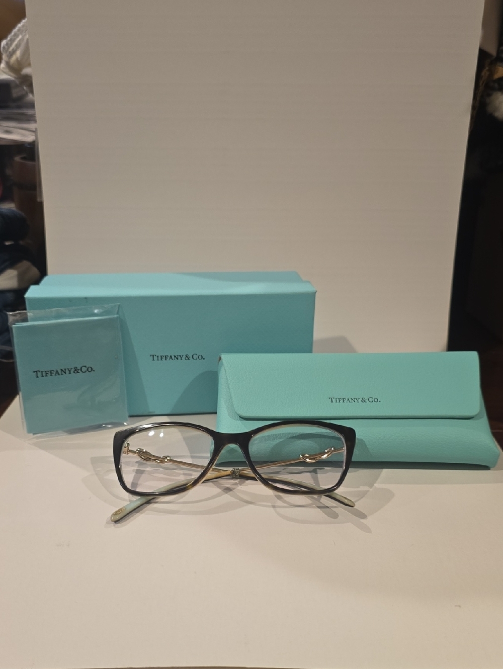 Tiffany & Co. TF2160B Color: 8134 Havana On Tiffany Blue Size: 54-17-140